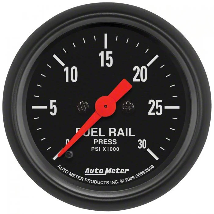 Auto Meter Z-Series 2-1/16-Inch Fuel Rail Pressure Gauge; 0-30K PSI; Digital Stepper Motor (07-10 6.6L Duramax Silverado 3500 HD)