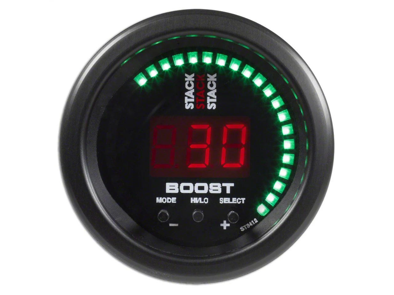 Auto Meter STACK Black Series 52mm Booster Controller; -1 to +2 Bar (Universal; Some Adaptation May Be Required)