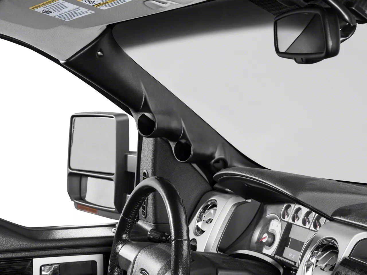Auto Meter A-Pillar Dual Gauge Pod Mount with Speaker Cutout; 2-1/16 Inch (09-14 F-150)