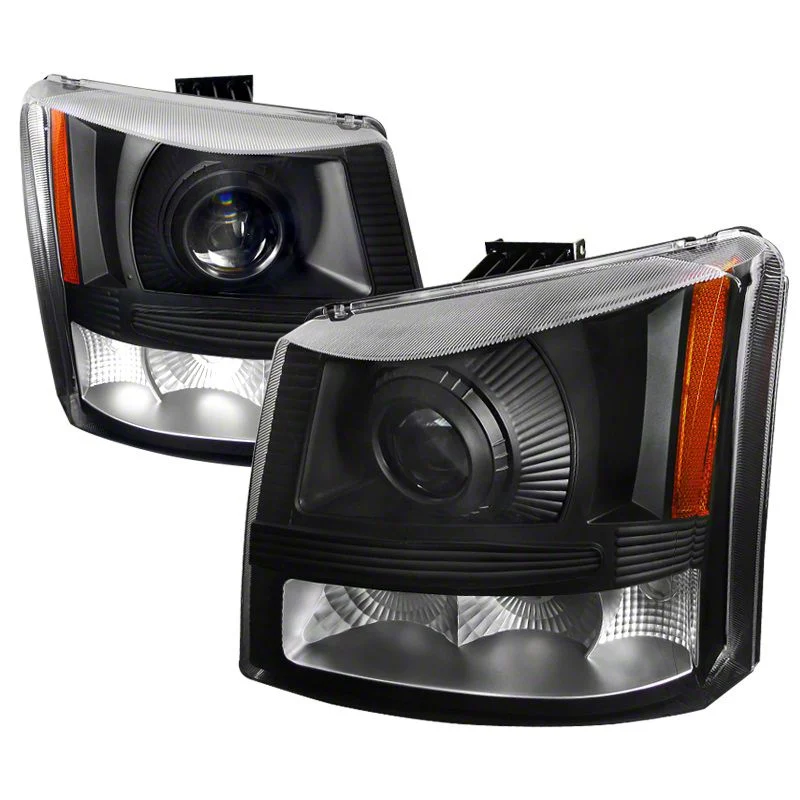 Crystal Projector Headlights; Black Housing; Clear Lens (03-06 Silverado 1500)