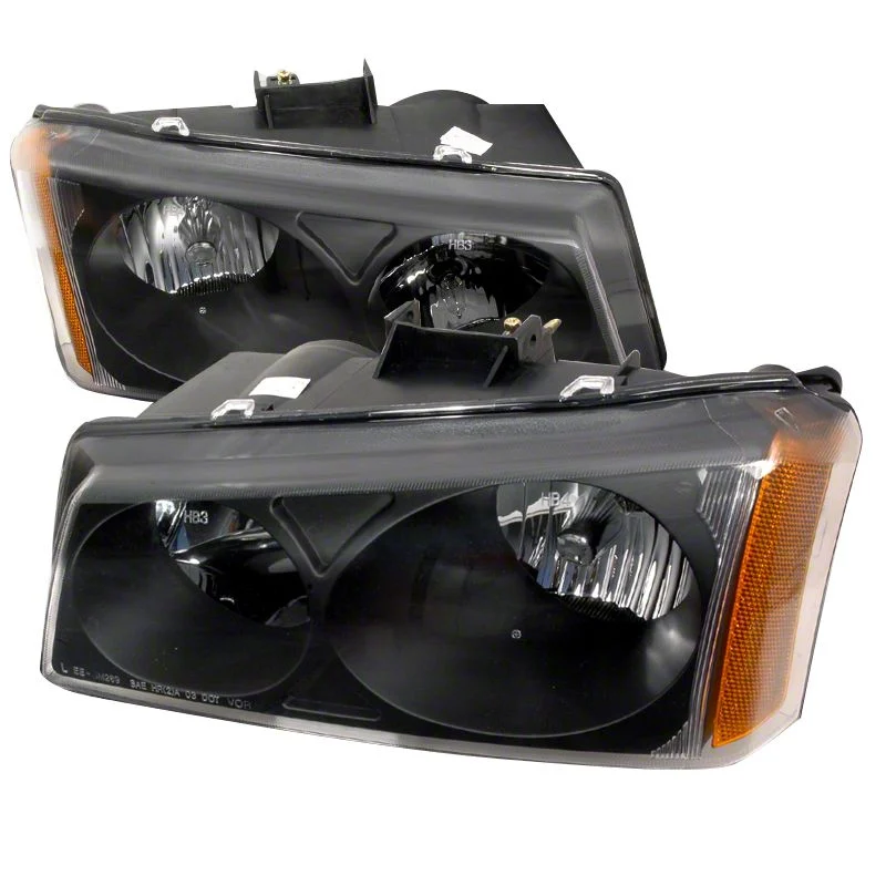 Euro Crystal Headlights; Black Housing; Clear Lens (03-06 Silverado 1500)