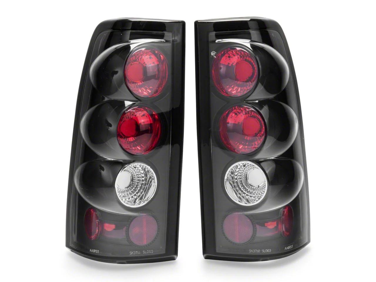 Euro Style Tail Lights; Black Housing; Clear Lens (03-06 Silverado 1500 Fleetside)