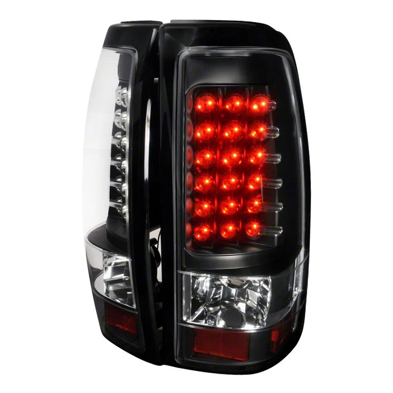LED Tail Lights; Black Housing; Clear Lens (03-06 Silverado 1500 Fleetside)