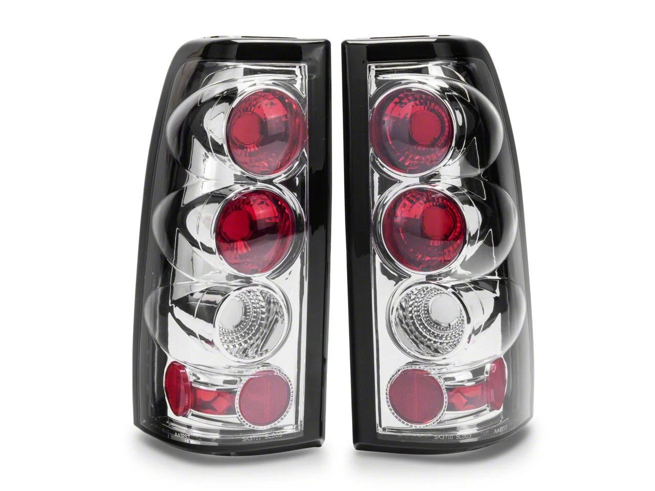 Euro Style Tail Lights; Chrome Housing; Clear Lens (03-06 Silverado 1500 Fleetside)