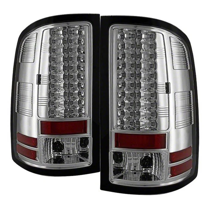 LED Tail Lights; Chrome Housing; Clear Lens (07-13 Sierra 1500)