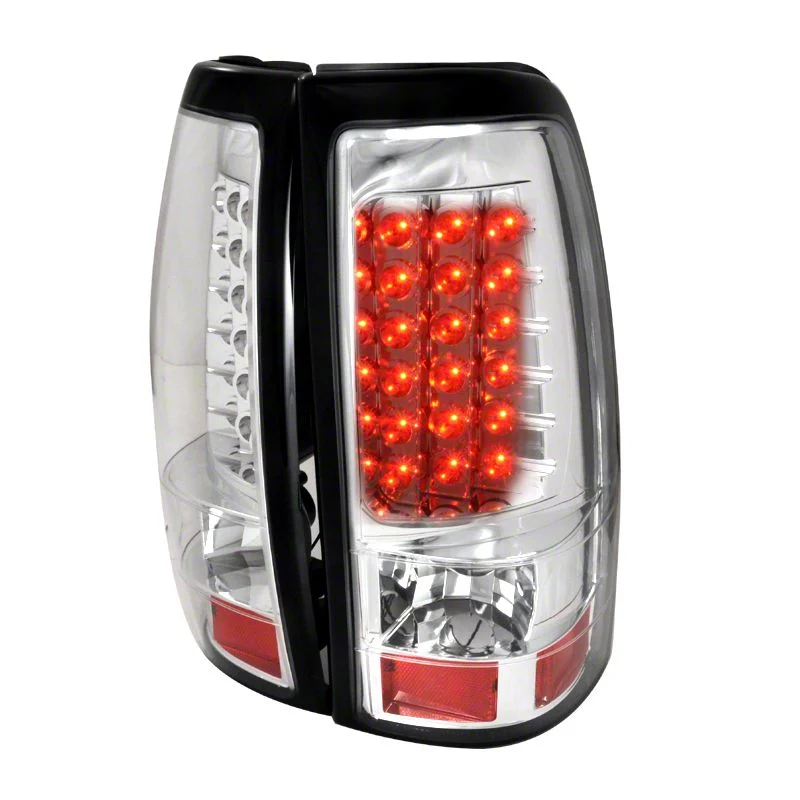 LED Tail Lights; Chrome Housing; Clear Lens (03-06 Silverado 1500 Fleetside)