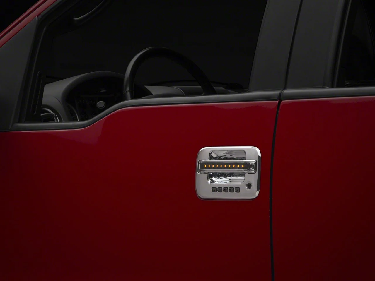 Front Chrome LED Door Handles; Amber LED; Smoked Lens (04-08 F-150)