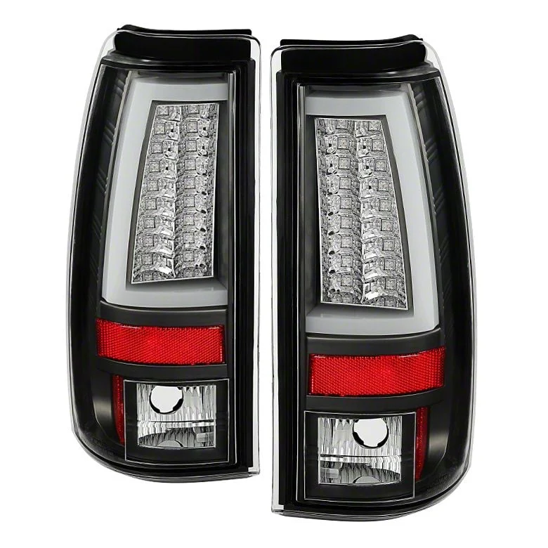 Version 2 LED Tail Lights; Black Housing; Clear Lens (03-06 Silverado 1500 Fleetside)