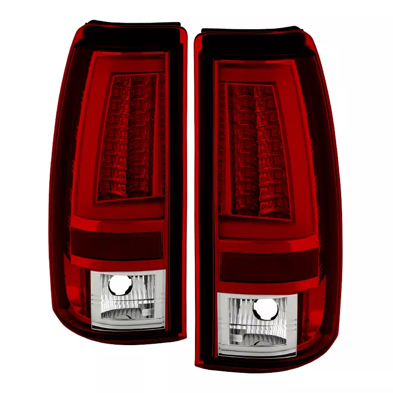 Version 2 LED Tail Lights; Chrome Housing; Red/Clear Lens (03-06 Silverado 1500 Fleetside)