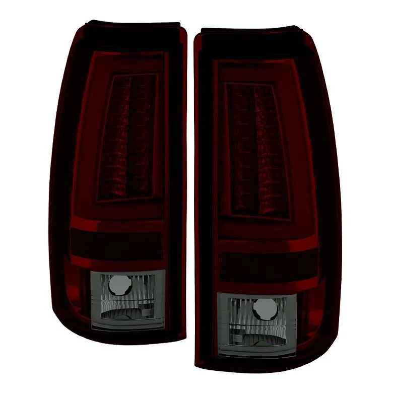 Version 2 LED Tail Lights; Chrome Housing; Red Smoked Lens (03-06 Silverado 1500 Fleetside)