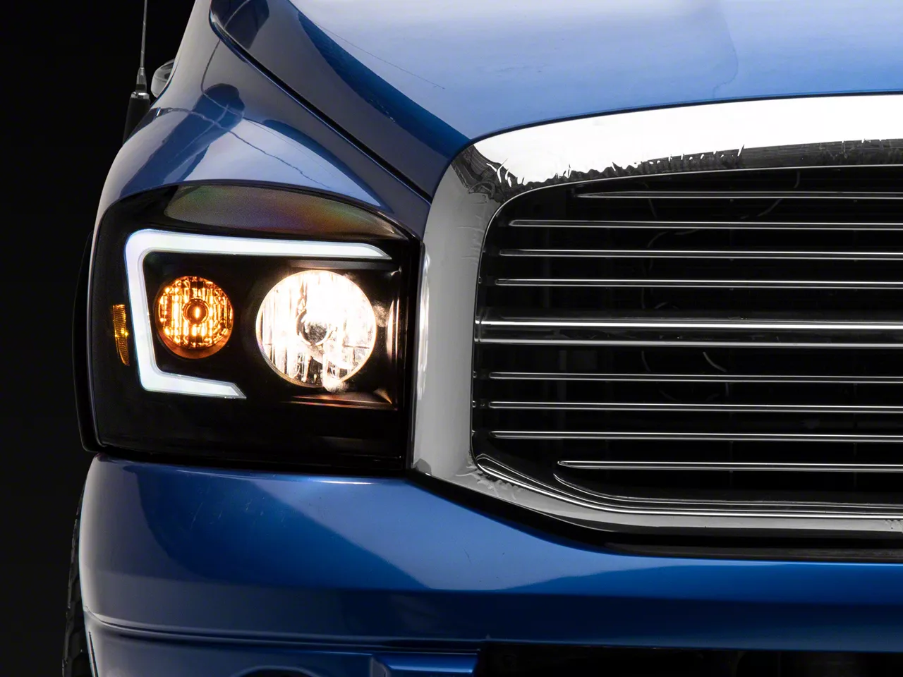 Raxiom Axial Series LED DRL Reflector Headlights; Black Housing; Clear Lens (06-08 RAM 1500)