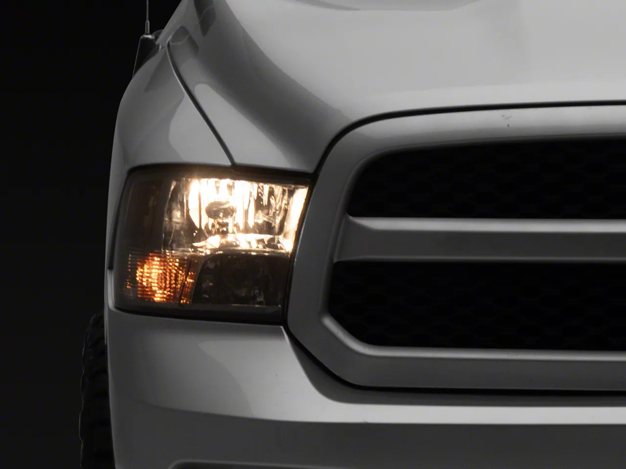Raxiom Axial Series OEM Style Replacement Headlights with Dual Bulb; Chrome Housing; Lightly Smoked Lens (09-18 RAM 1500 w/ Factory Halogen Non-Projector Headlights)