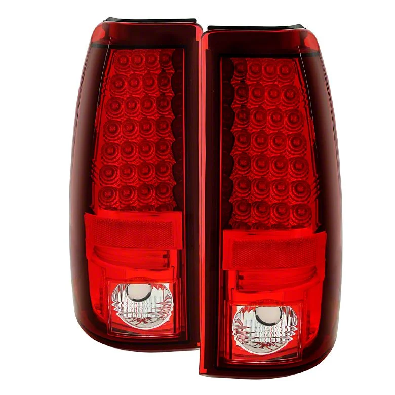 LED Tail Lights; Black Housing; Red Clear Lens (03-06 Silverado 1500 Fleetside)