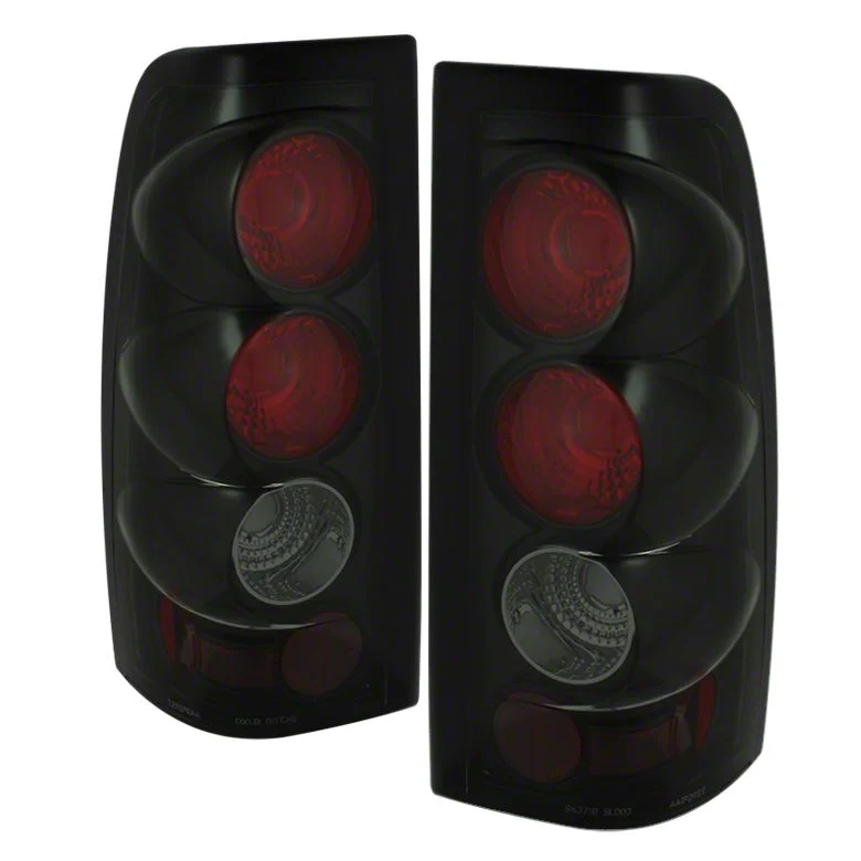 Euro Style Tail Lights; Black Housing; Smoked Lens (03-06 Silverado 1500 Fleetside)