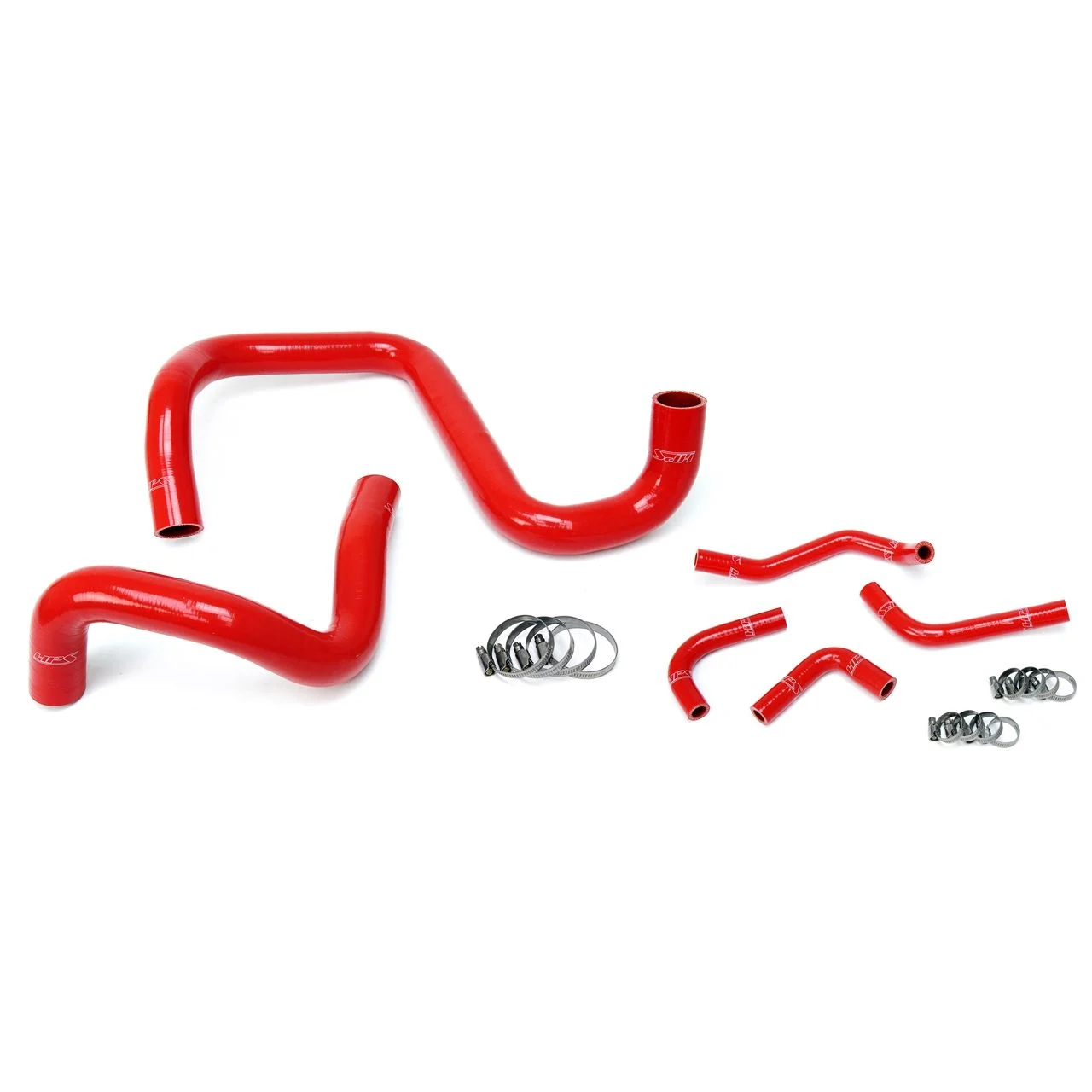 HPS Red Reinforced Silicone Radiator + Heater Hose Kit Coolant for Jeep 12-17 Wrangler JK & Unlimited 3.6L V6 Left Hand Drive