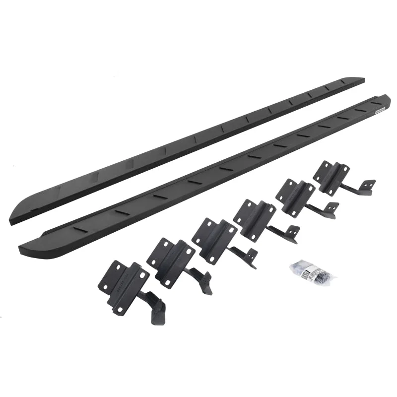 Go Rhino 15-22 Ford F-150 (17-22 Raptor) SC RB10 Slim Running Boards Kit (w/Brackets) - Tex. Blk