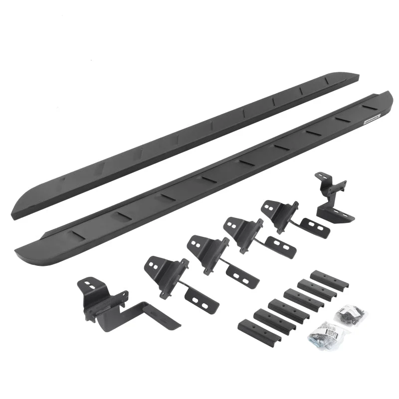 Go Rhino 07-18 Jeep Wrangler JK 4DR RB10 Slim Running Boards Kit (Incl. Brackets) - Tex. Blk
