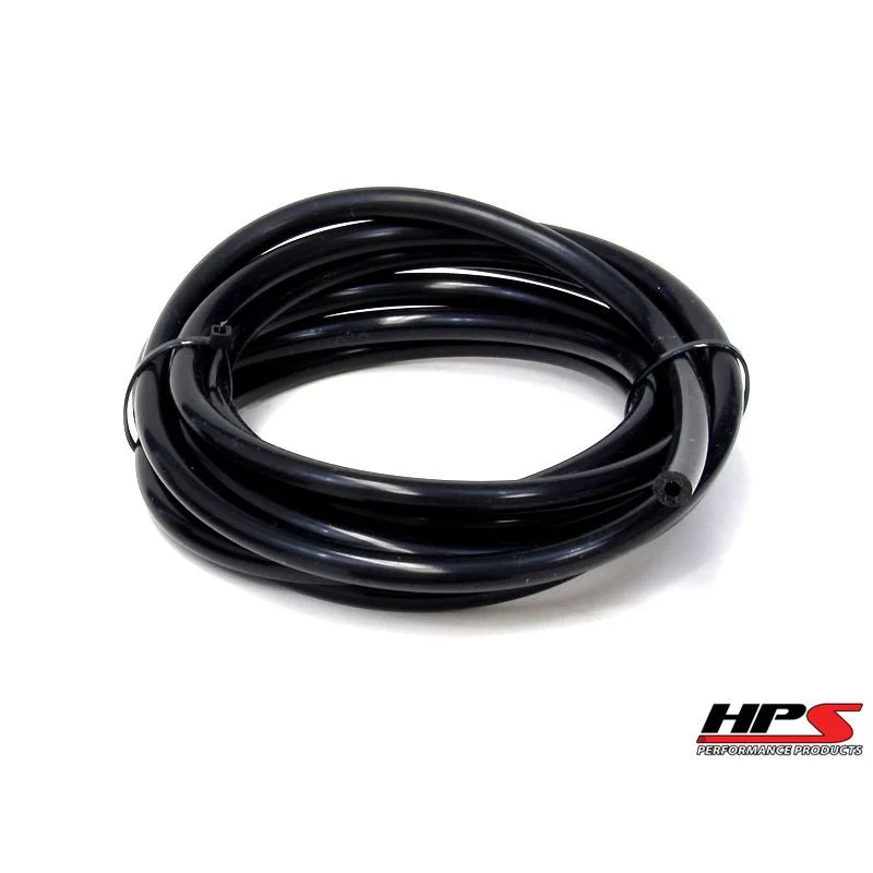 HPS 5/32" (4mm) ID Black High Temp Silicone Vacuum Hose - 25 Feet Pack