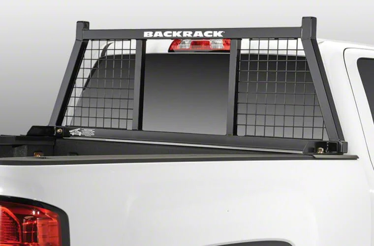 BackRack Half Safety Headache Rack Frame with 31-Inch Wide Toolbox No Drill Installation Kit and Rear Bed Bar (17-26 F-350 Super Duty)