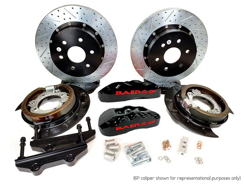 Baer Extreme+ Rear Big Brake Kit with 15-Inch Rotors; Black Calipers (05-13 Sierra 1500 w/ Rear Drum Brakes)
