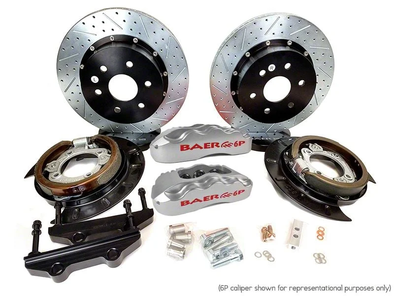 Baer Extreme+ Rear Big Brake Kit with 15-Inch Rotors; Silver Calipers (05-13 Sierra 1500 w/ Rear Drum Brakes)