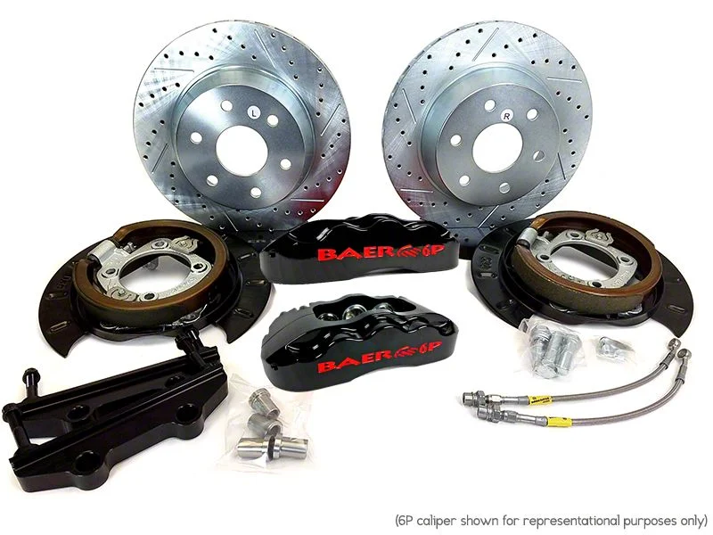 Baer Extreme Rear Big Brake Kit with 14-Inch Rotors; Black Calipers (05-13 Sierra 1500 w/ Rear Drum Brakes)