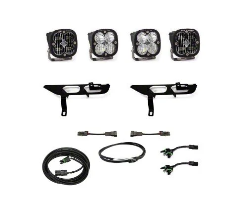 Baja Designs Squadron SAE/Sport LED Fog Light Pocket Kit; Clear (21-23 F-150 w/ Factory Halogen Fog Lights & Upfitter Switch)