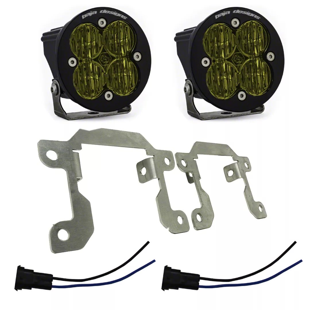 Baja Designs Squadron SAE LED Fog Light Pocket Kit; Amber (19-24 RAM 2500 Big Horn)