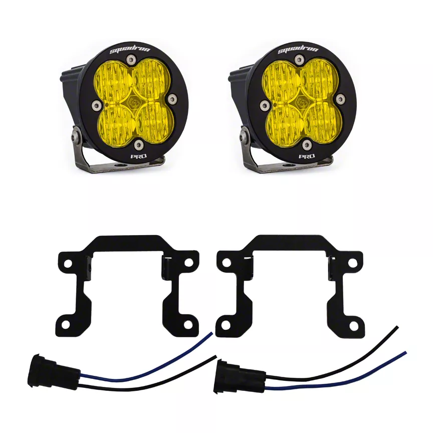 Baja Designs Squadron Sport LED Fog Light Pocket Kit; Amber (19-24 RAM 2500 Big Horn)
