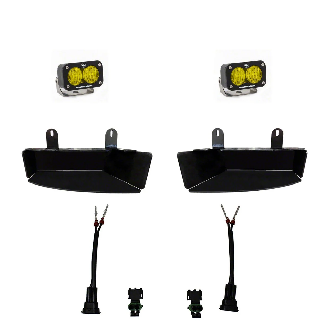 Baja Designs S2 Sport LED Fog Light Pocket Kit; Amber (19-24 RAM 3500)