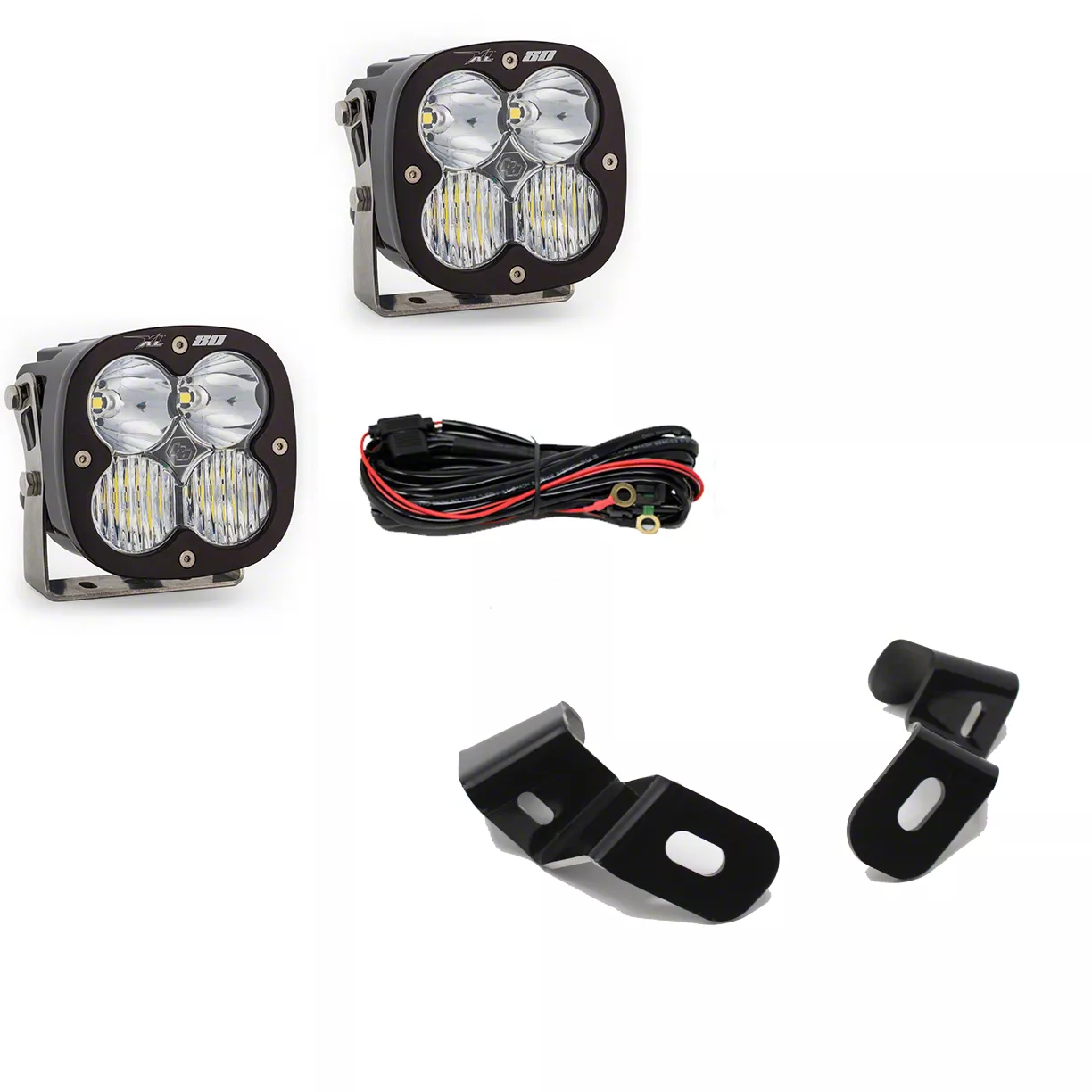 Baja Designs XL80 LED Lights with A-Pillar Mounting Brackets (19-26 RAM 3500)