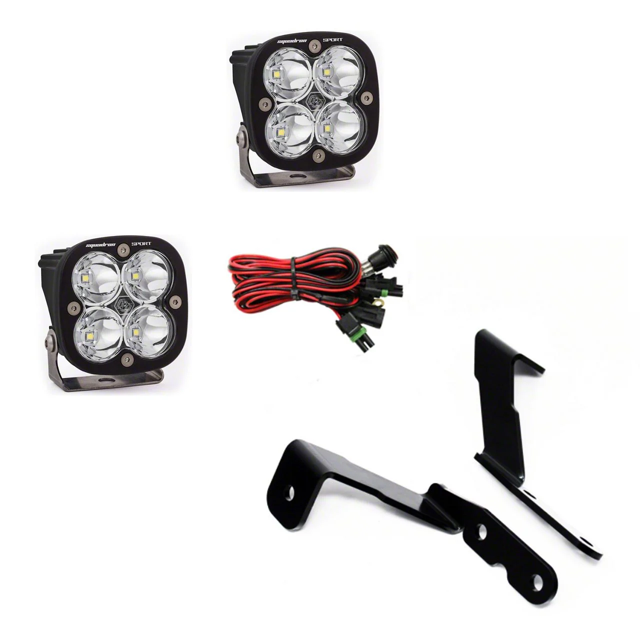 Baja Designs Squadron Sport LED Lights with A-Pillar Mounting Brackets (07-14 Sierra 2500 HD)