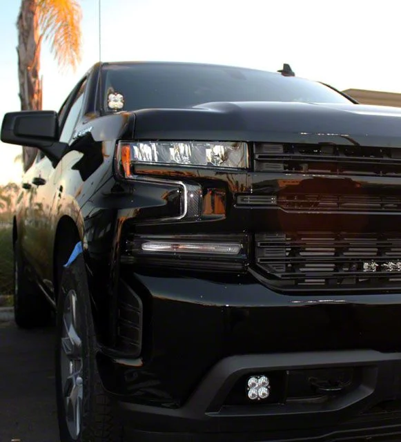 Baja Designs Squadron SAE LED Fog Light Pocket Kit; Clear (19-21 Silverado 1500)