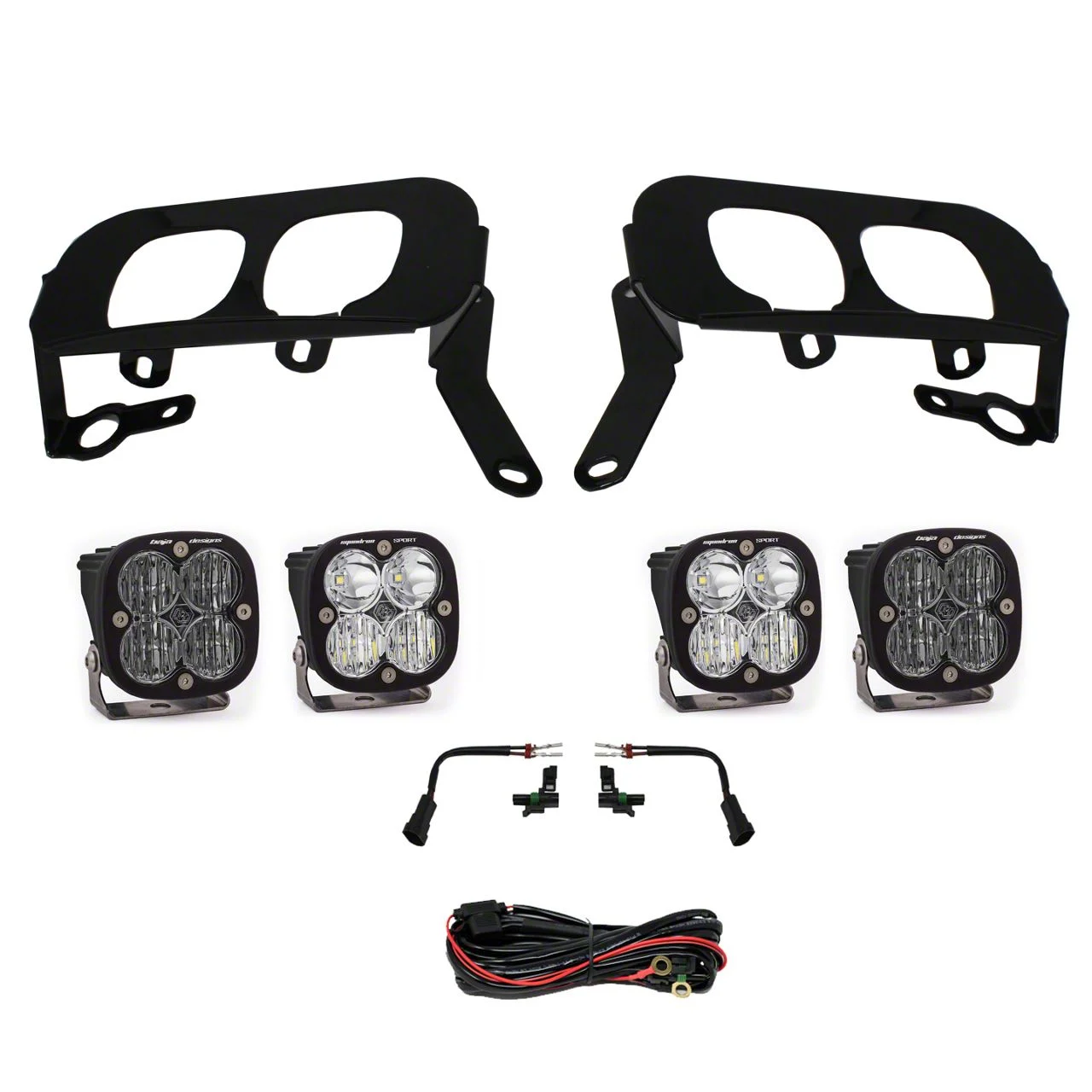 Baja Designs Squadron Sport/SAE Dual LED Fog Light Pocket Kit; Clear (14-15 Silverado 1500)