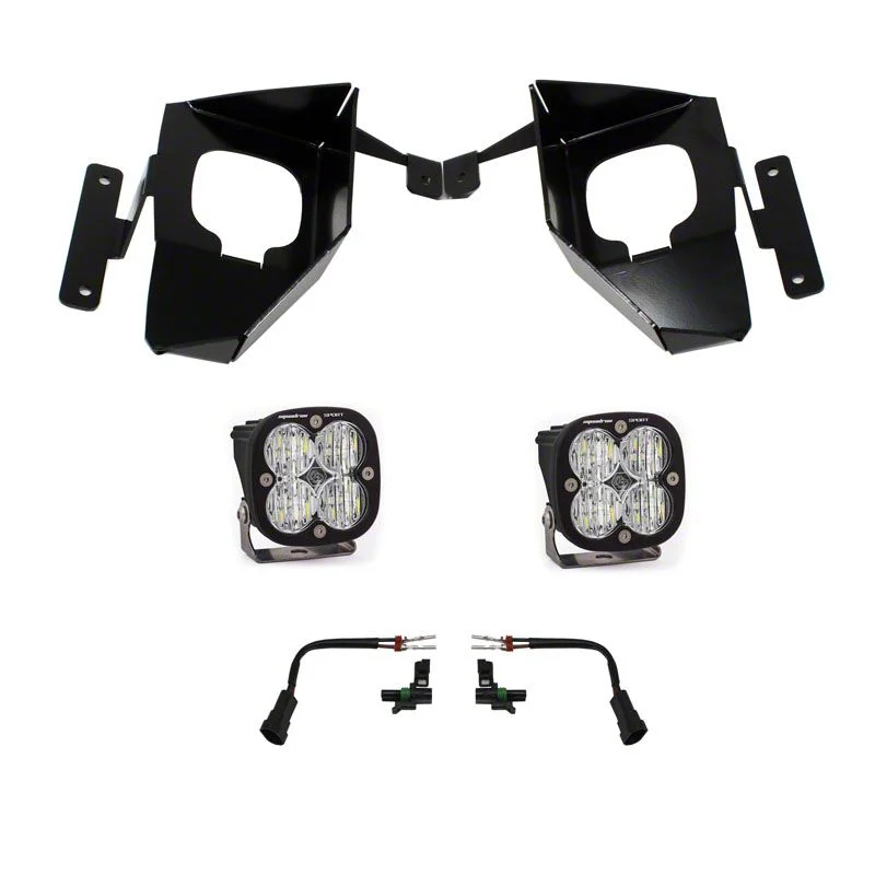 Baja Designs Squadron Sport LED Fog Light Pocket Kit; Clear (16-18 Silverado 1500)