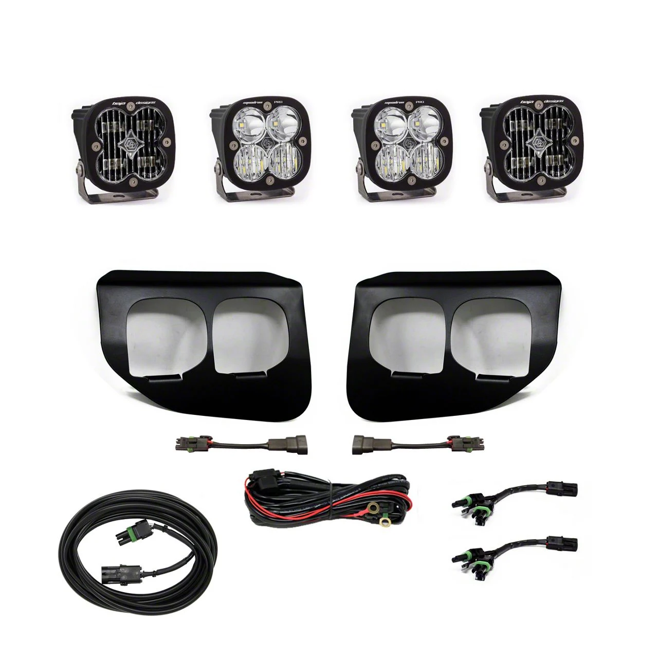 Baja Designs Squadron SAE/Pro Dual LED Fog Light Pocket Kit; Clear (20-22 F-250 Super Duty)