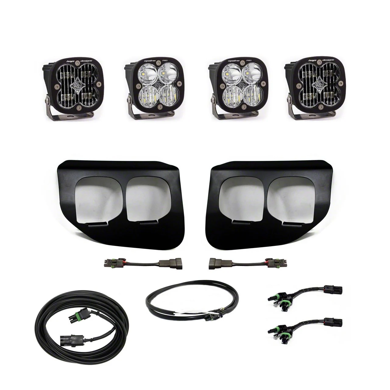 Baja Designs Squadron SAE/Pro Dual LED Fog Light Pocket Kit; Clear (20-22 F-250 Super Duty w/ Upfitter Switch)