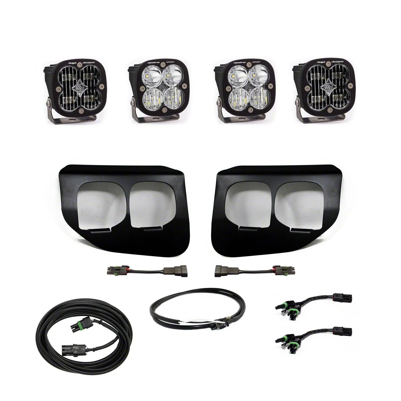 Baja Designs Squadron SAE/Sport Dual LED Fog Light Pocket Kit; Clear (20-22 F-250 Super Duty w/ Upfitter Switch)