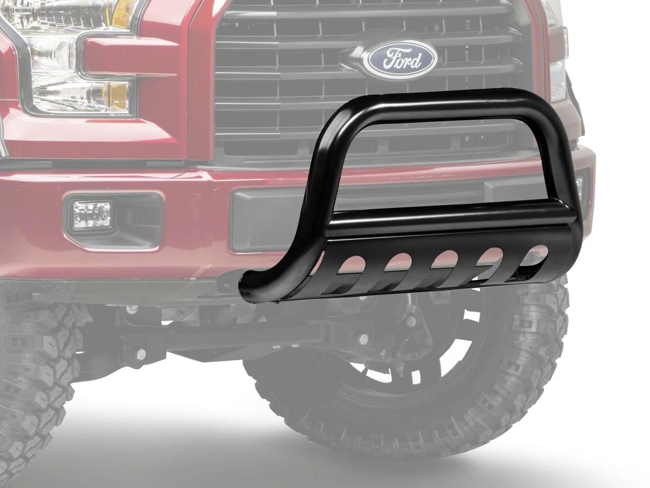 Barricade 3-Inch Bull Bar with Skid Plate; Gloss Black (04-26 F-150, Excluding EcoBoost & Raptor)