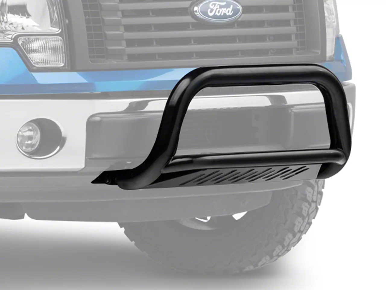 Barricade 3-Inch Bull Bar with Skid Plate; Gloss Black (11-26 2.7L/3.5L EcoBoost F-150, Excluding Raptor)