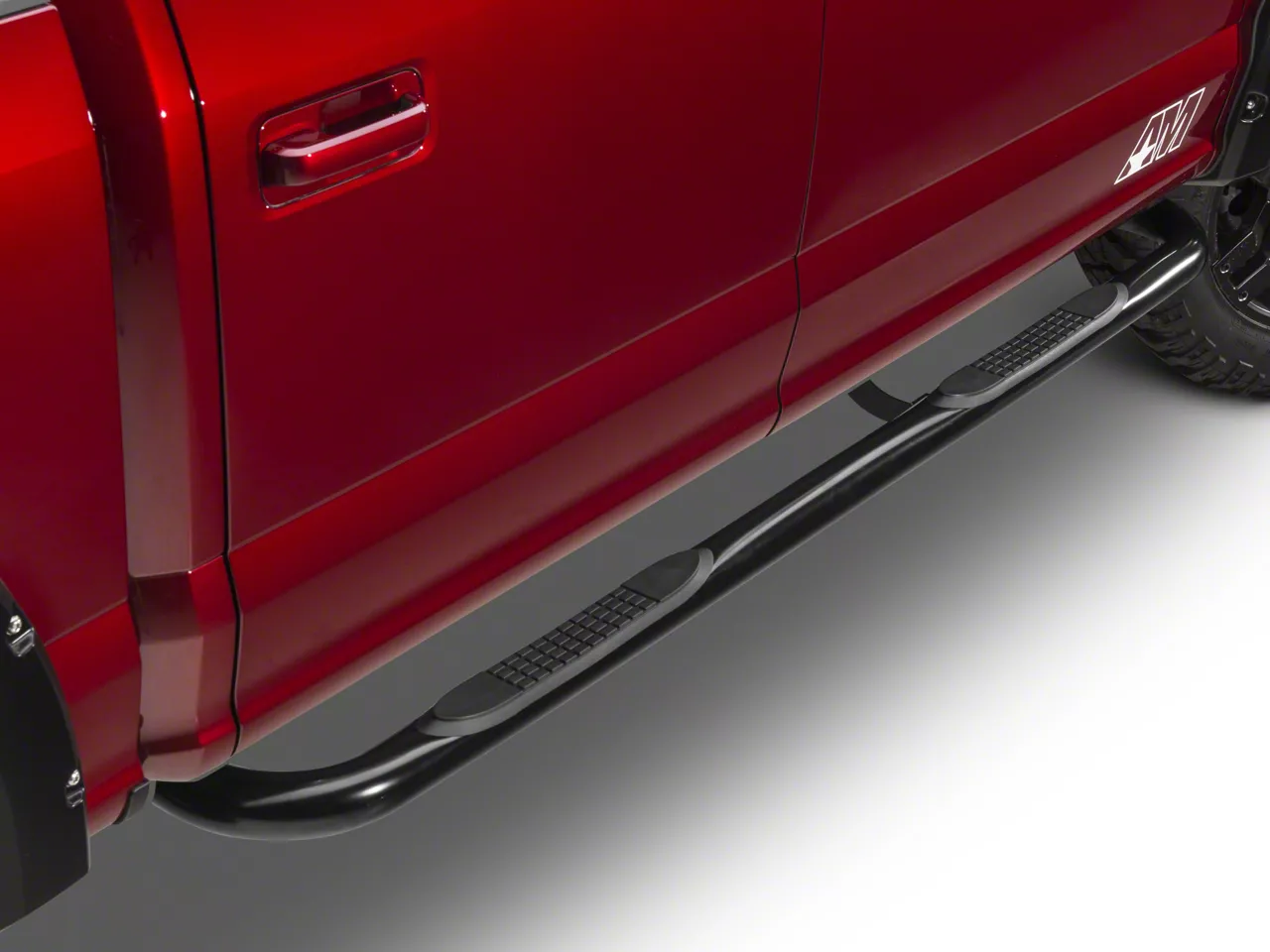 Barricade 3-Inch 90 Degree Bent End Side Step Bars; Black (15-26 F-150)