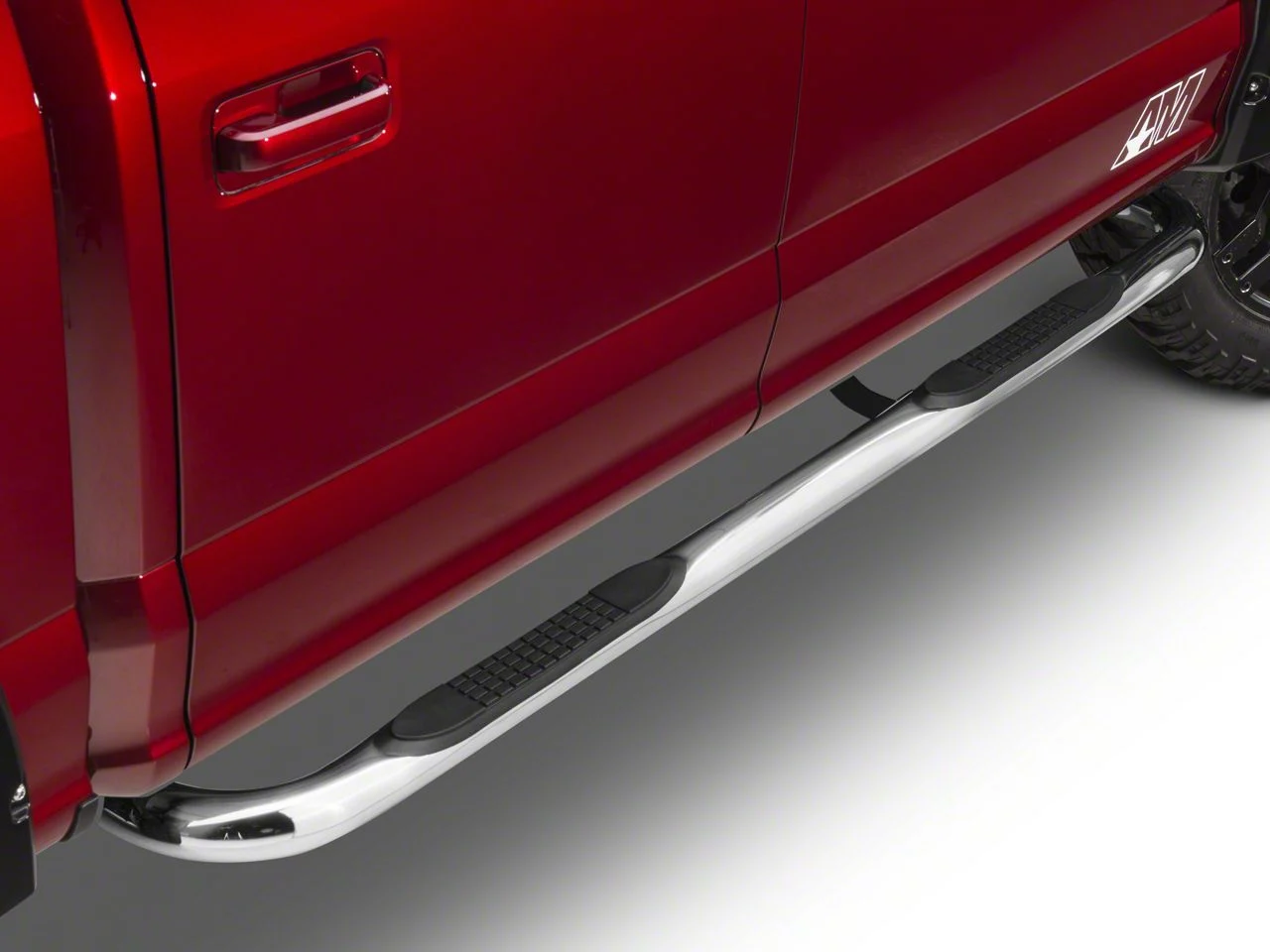 Barricade 3-Inch 90 Degree Bent End Side Step Bars; Stainless Steel (15-26 F-150)