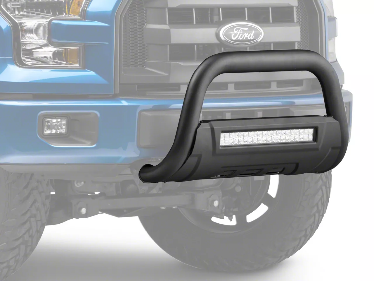 Barricade HD Bull Bar with Skid Plate and 20-Inch Dual-Row LED Light Bar; Textured Black (04-26 F-150, Excluding Raptor)