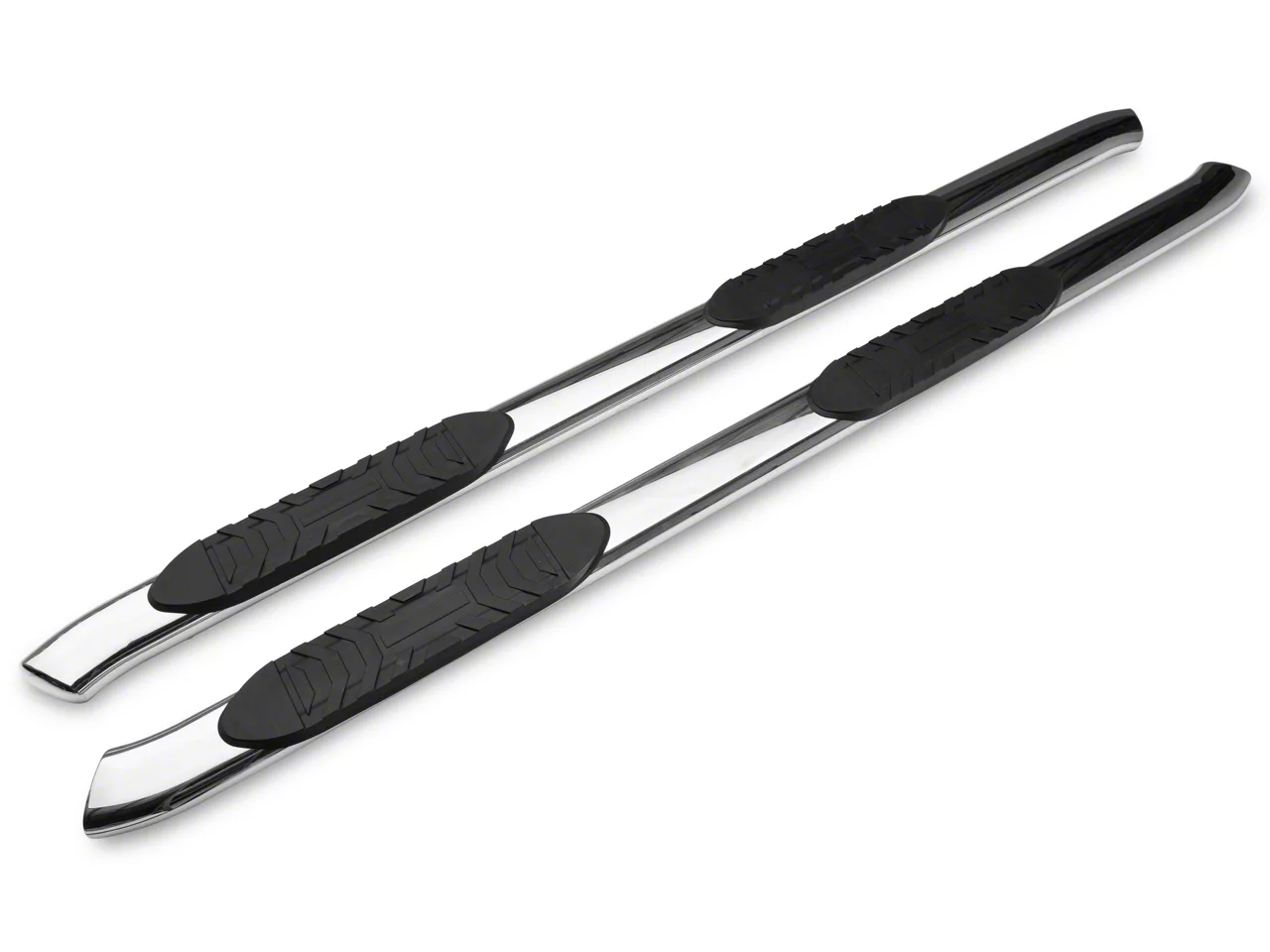 Barricade 5-Inch Oval Bent End Side Step Bars; Stainless Steel (10-26 RAM 2500 Mega Cab)