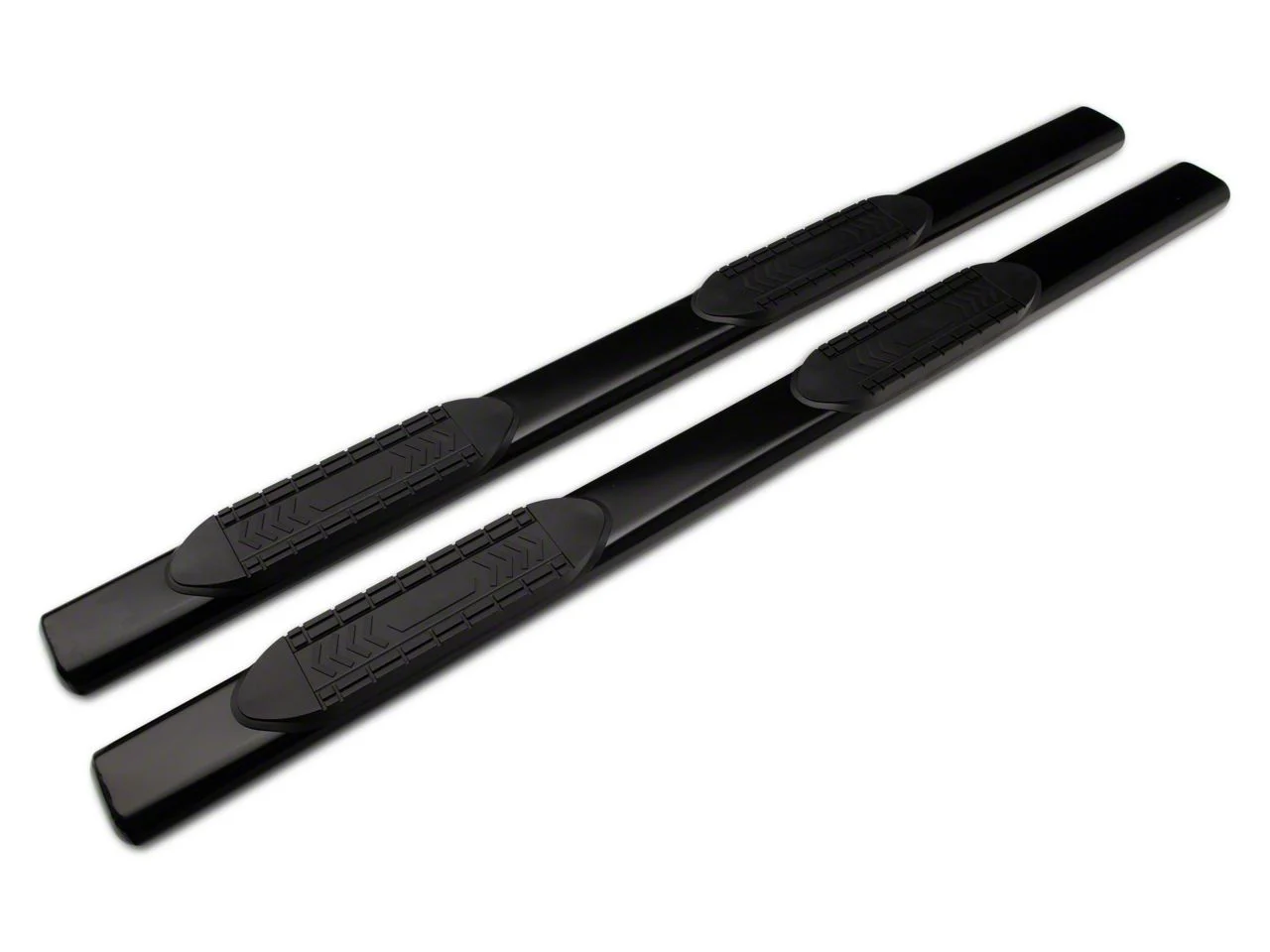 Barricade 6-Inch Oval Straight End Side Step Bars; Black (10-26 RAM 3500 Mega Cab)