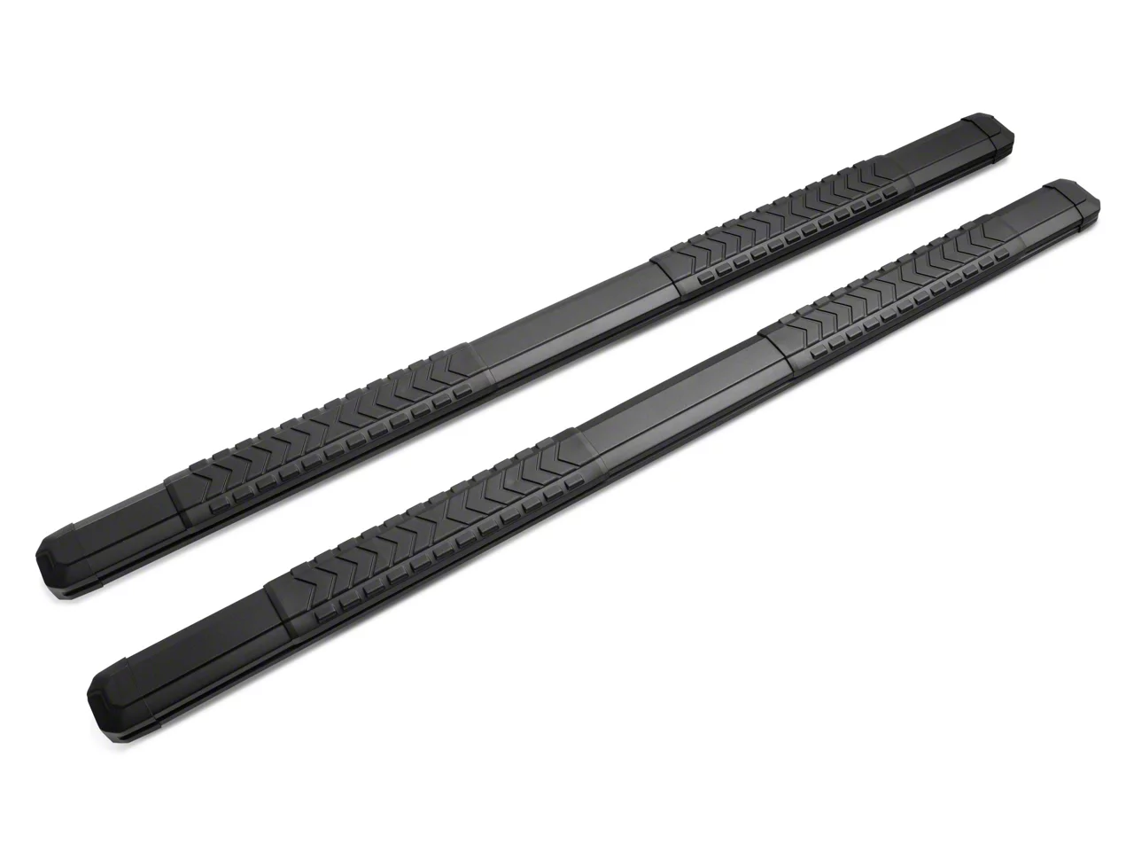 Barricade Saber 5-Inch Aluminum Side Step Bars; Black Cover Plates (19-26 Sierra 1500 Double Cab)