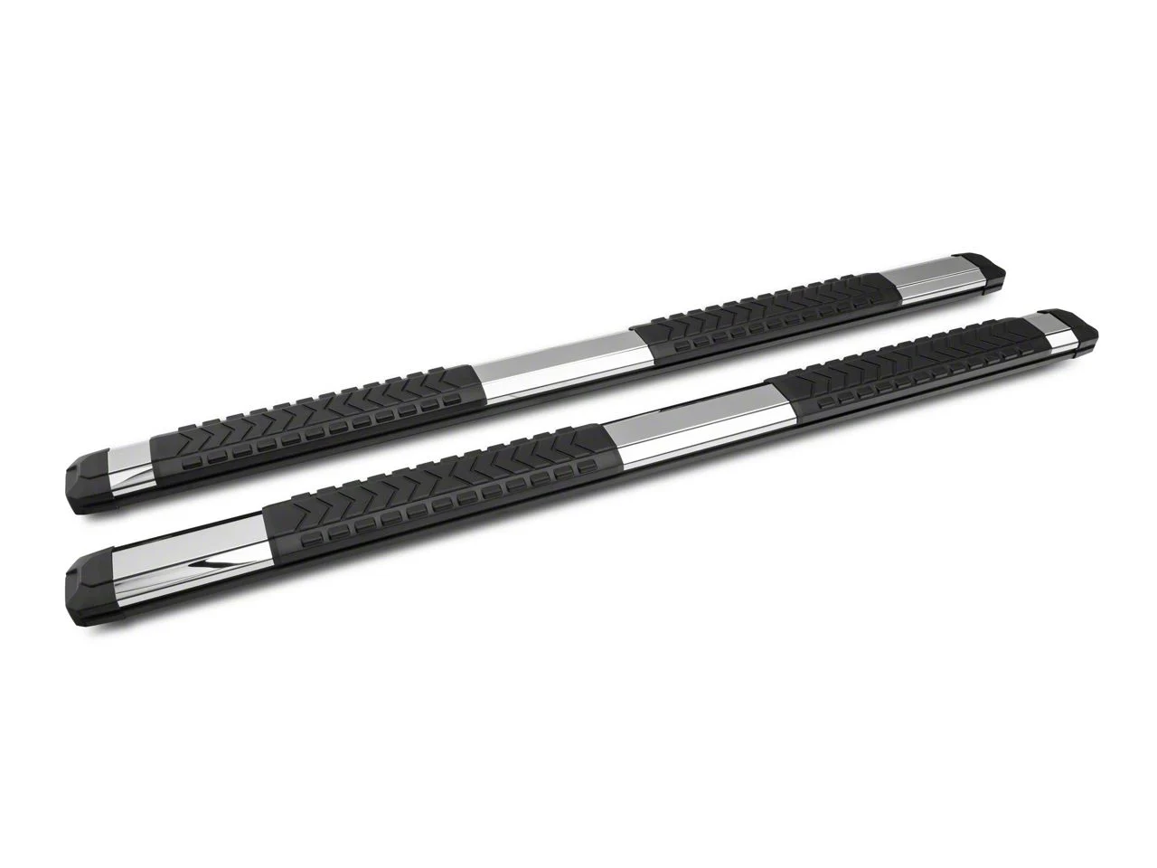 Barricade Saber 5-Inch Aluminum Side Step Bars; Stainless Cover Plates (19-26 Sierra 1500 Double Cab)