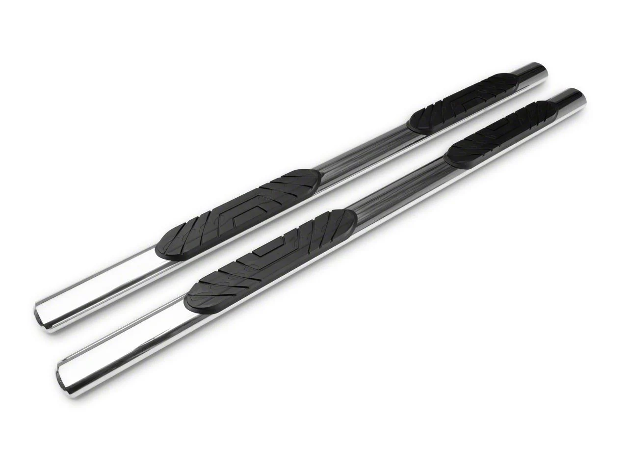 Barricade 4-Inch Oval Straight End Side Step Bars; Rocker Mount; Stainless Steel (07-19 Silverado 2500 HD Extended/Double Cab)