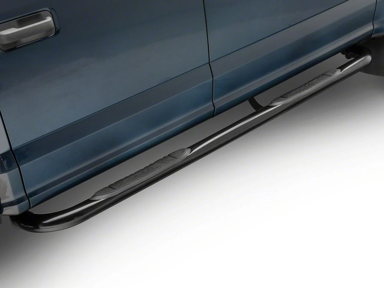 Barricade 3-Inch 90 Degree Bent End Side Step Bars; Black (17-26 F-250 Super Duty SuperCrew)