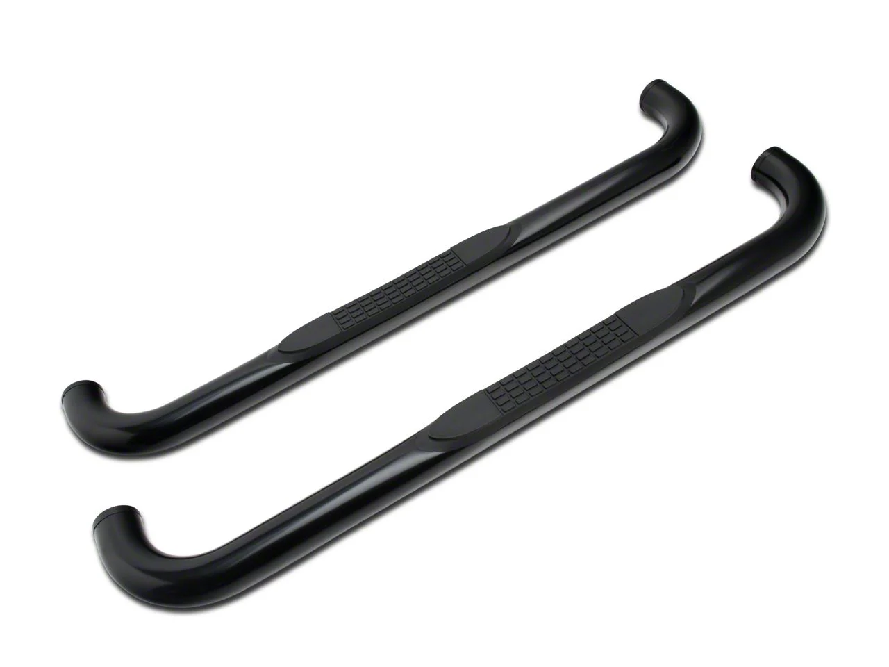Barricade 3-Inch 90 Degree Bent End Side Step Bars; Black (17-26 F-250 Super Duty Regular Cab)